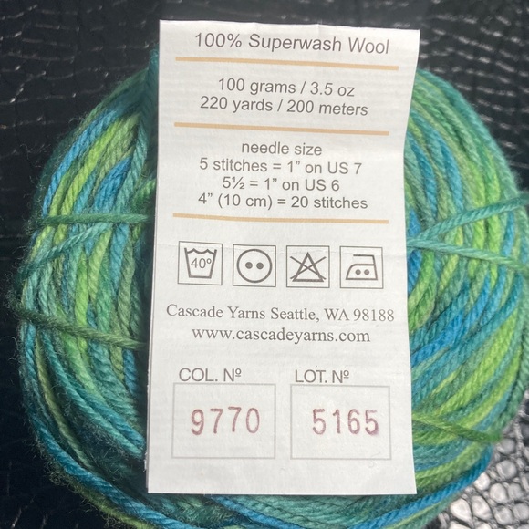 6X NWT Cascade Yarns 220 Superwash Paint 100% Superwash Wool Color 9770 Lot 5165 - Picture 5 of 9